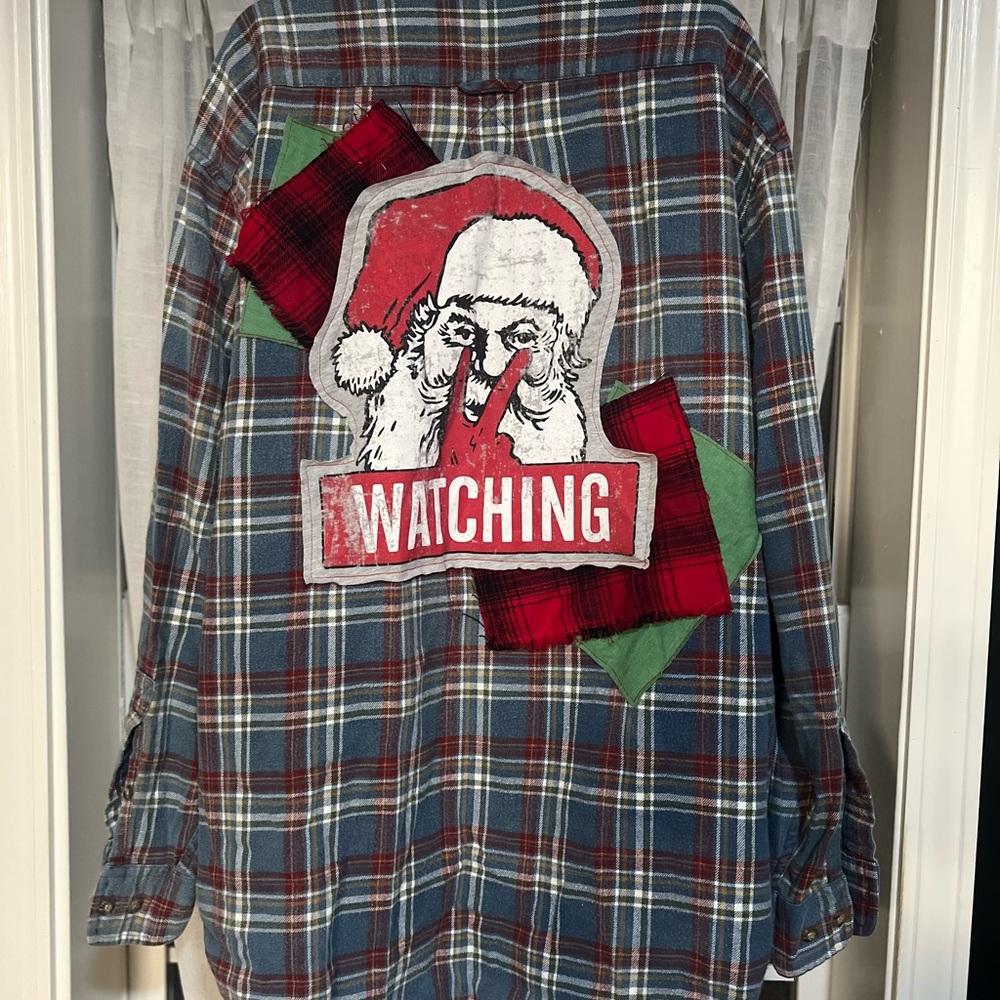 Rethread GAP Festive Blue Plaid Button Down Shirt